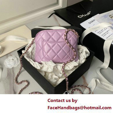 Chanel Lambskin & Gold-Tone Metal Clutch with Chain Bag AP4000 Lavender 2025